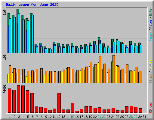 Daily usage for June 2025