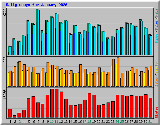 Daily usage for January 2026