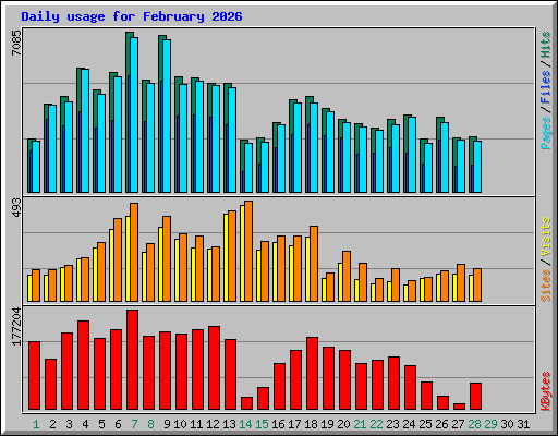 Daily usage for February 2026