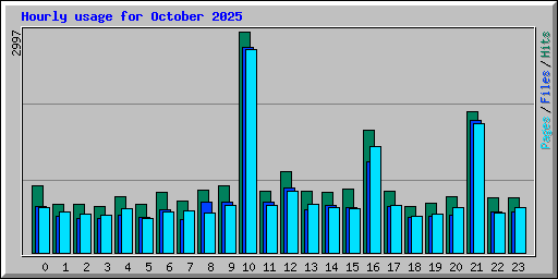 Hourly usage for October 2025