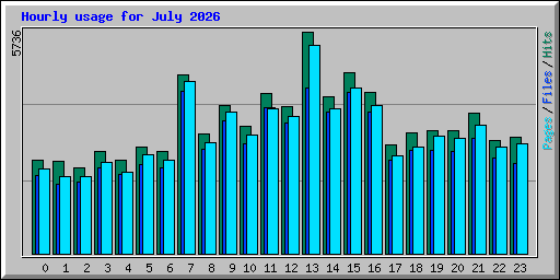 Hourly usage for July 2026